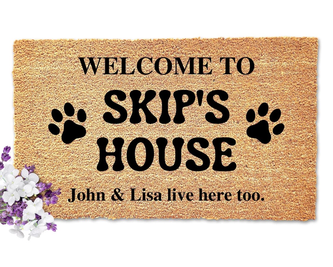 Personalized Dog Custom Doormat Welcome To Dogs House Custom Doormat Dog Doormat Custom Name Mat